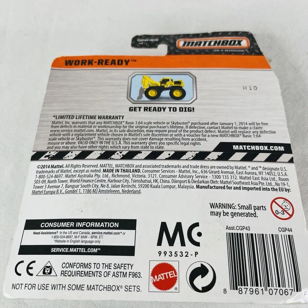 Matchbox MBX Construction- Work Ready 1:64 Scale Die Cast 2014 CGP44‎